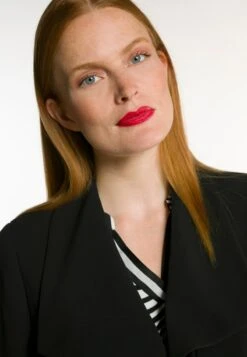 Ulla Popken SPADE COLLAR ZIP FRONT LIGHTWEIGHT - Klassischer Mantel - Black -Ulla Popken ffd2c9686d3b4f438710d6ca59f0c7f6